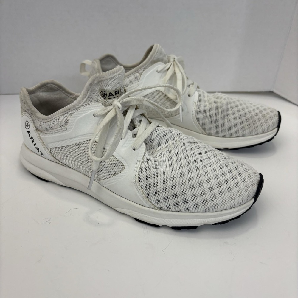 Ariat Fuse Mesh Sneaker Shoes Womens 7 White Lightweight Comfort Walking Gym